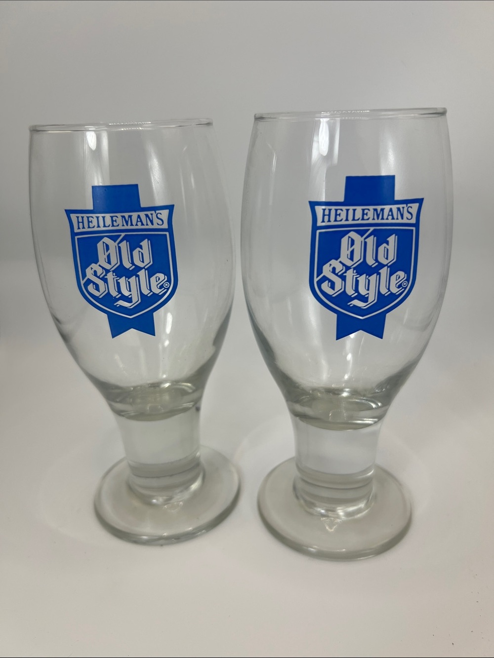 Old Style Blue Logo Beer Glasses - Set of 2